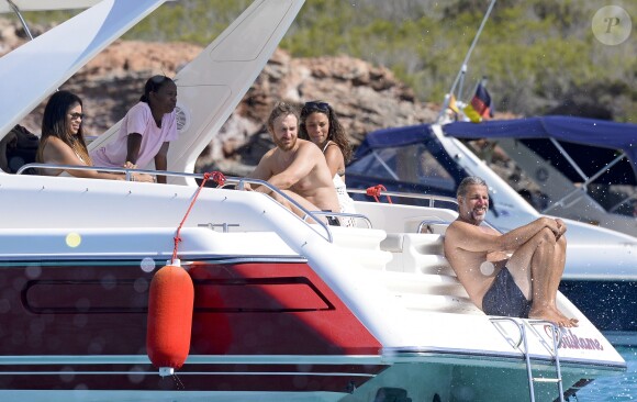 Exclusif - David Guetta et sa compagne Jessica Ledon en vacances à Ibiza, le 28 juillet 2016