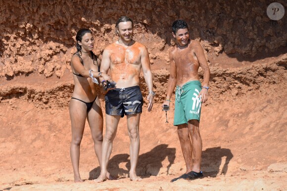 Exclusif - David Guetta et sa compagne Jessica Ledon en vacances à Ibiza, le 28 juillet 2016