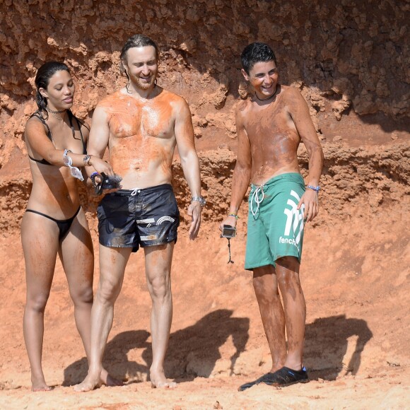 Exclusif - David Guetta et sa compagne Jessica Ledon en vacances à Ibiza, le 28 juillet 2016