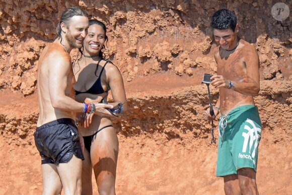 Exclusif - David Guetta et sa compagne Jessica Ledon en vacances à Ibiza, le 28 juillet 2016