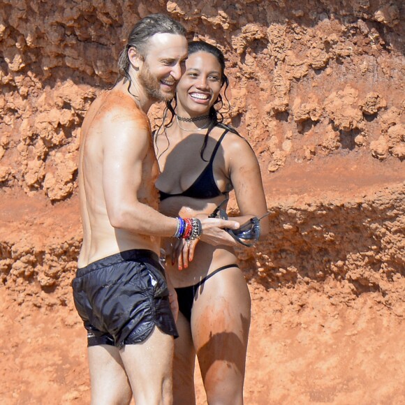 Exclusif - David Guetta et sa compagne Jessica Ledon en vacances à Ibiza, le 28 juillet 2016