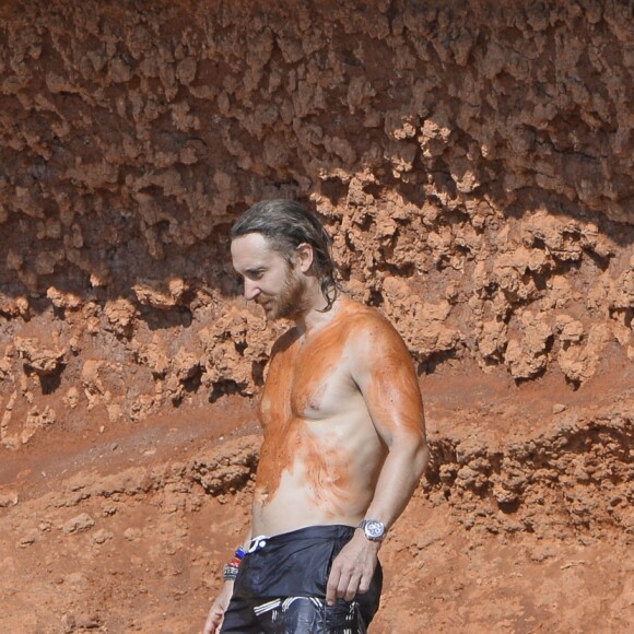 Exclusif - David Guetta et sa compagne Jessica Ledon en vacances à Ibiza, le 28 juillet 2016