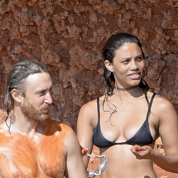 Exclusif - David Guetta et sa compagne Jessica Ledon en vacances à Ibiza, le 28 juillet 2016