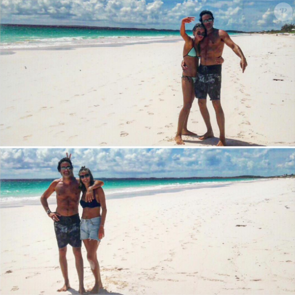 Anthony Delon aux Bahamas avec ses filles Liv et Lou - Août 2016
