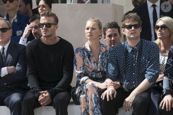 David Beckham, Kate Moss et Nikolai Von Bismarck au défilé de mode Louis Vuitton à Paris le 23 juin 2016. © Olivier Borde / Bestimage
