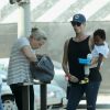 Exclusif - Charlize Theron se promène avec sa mère Gerda et ses enfants August et Jackson dans les rues de West Hollywood le 21 août 2016