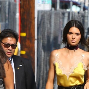 Kendall Jenner arrive aux studios de l'émission 'Jimmy Kimmel Live' à Los Angeles, le 24 août 2016.