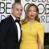 Jennifer Lopez et son compagnon Casper Smart - La 73ème cérémonie annuelle des Golden Globe Awards à Beverly Hills, le 10 janvier 2016.