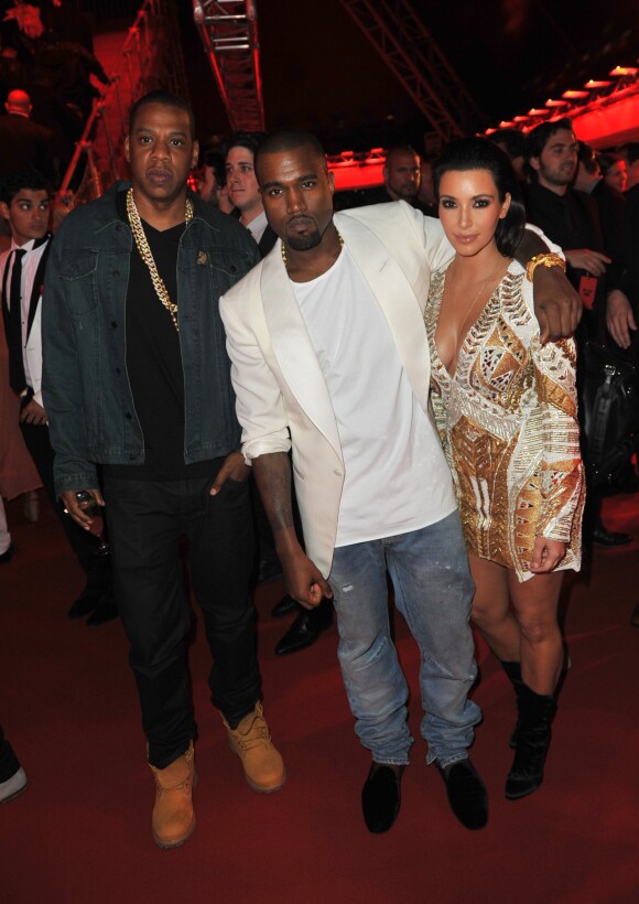 Jay Z, Kanye West et Kim Kardashian à Cannes le 23 mai 2012