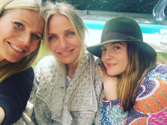 Gwyneth Paltrow a posté cette photo avec Drew Barrymore et Cameron Diaz pour l'anniversaire de cette dernière - 31 août 2016