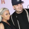 Blac Chyna (enceinte) avec son fiancé Rob Kardashian fête son anniversaire (28 ans) au Hard rock café de Hollywood, par la même occasion elle lance sa nouvelle application (Chymojis). Les gens spéculent sur le sexe de leur enfant qui serait un garçon selon les rumeurs à Hollywod le 10 mai 2016