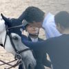 EXCLUSIF - Olivier Sarkozy encourage sa femme Mary-Kate Olsen lors du jumping "Hampton Classic Horse Show " à Bridgehampton près de New York le 1er septembre 2016.