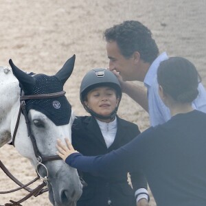 EXCLUSIF - Olivier Sarkozy encourage sa femme Mary-Kate Olsen lors du jumping "Hampton Classic Horse Show " à Bridgehampton près de New York le 1er septembre 2016.