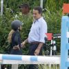 EXCLUSIF - Olivier Sarkozy encourage sa femme Mary-Kate Olsen lors du jumping "Hampton Classic Horse Show " à Bridgehampton près de New York le 1er septembre 2016.