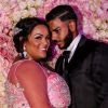 Exclusif - Fiançailles de Sarah Fraisou (Les Anges 8) avec Malik, la cérémonie s'est déroulée dans une salle des fêtes de la région parisienne en présence de leurs familles le 8 juillet 2016.