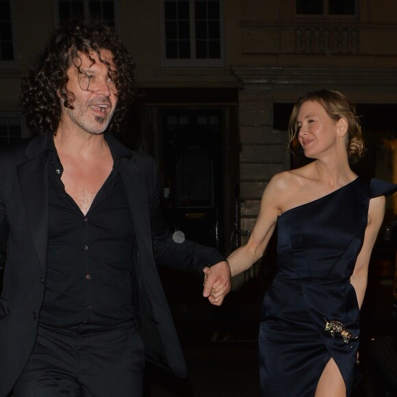 Renée Zellweger et son compagnon Doyle Bramhall II après l'avant-première de "Bridget Jones's Baby" à Londres, Royaume, le 5 septembre 2016.