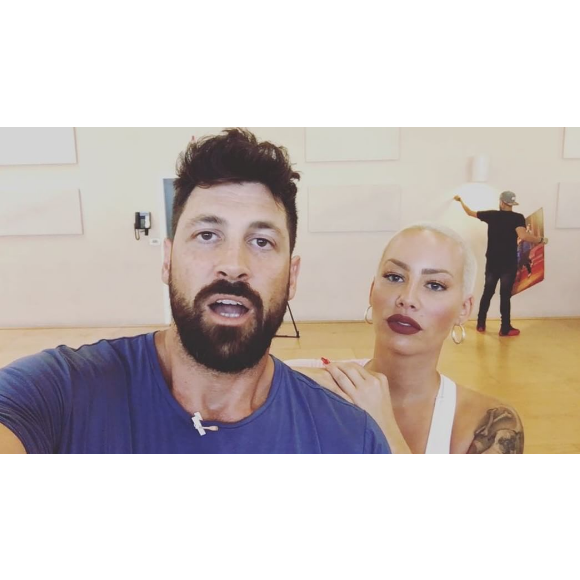 Amber Rose participe à la 23e saison de l'émission Dancing With The Stars avec Maksim Chmerkovskiy. Photo publiée sur Instagram au début du mois de septembre 2016.