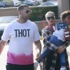 Exclusif - Amber Rose se rend chez Barney's New York avec son fils à Los Angeles, le 12 juin 2016.  Please hide children's face prior to the publication - Exclusive - For Germany Call For Price - Model Amber Rose is spotted at Barney's New York in Los Angeles, California with her son and a male friend on June 12, 2016. Last week she celebrated her divorce settlement with her now ex-husband, Wiz Khalifa, at a strip club, stating that they weren't cheering on their divorce, but rather celebrating their love for each other.12/06/2016 - Los Angeles