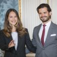 Le prince Carl Philip et la princesse Sofia de Suède ont reçu une cinquantaine d'écoliers de Stockholm au palais royal Drottningholm le 7 septembre 2016 pour échanger avec eux sur le thème de la sécurité sur Internet.