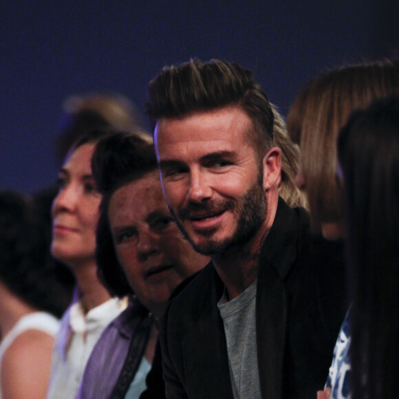 Suzy Menkes, Brooklyn Beckham, David Beckham, Anna Wintour et Bee Shaffer - Défilé Victoria Beckham (collection printemps-été 2017) au Cipriani 25 Broadway. New York, le 11 septembre 2016.