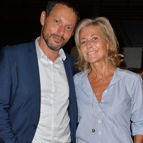 Semi-exclusif - Marc-Olivier Fogiel et Claire Chazal - Prix du roman Fnac 2016 au Carreau du Temple à Paris le 1er septembre 2016