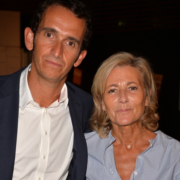 Semi-exclusif - Alexandre Bompard ( PDG FNAC) et Claire Chazal - Prix du roman Fnac 2016 au Carreau du Temple à Paris le 1er septembre 2016
