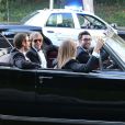 Semi-Exclusif - Adam Levine et son groupe Maroon 5 sur le tournage de leur nouveau clip vidéo à Beverly Hills, le 6 décembre 2014