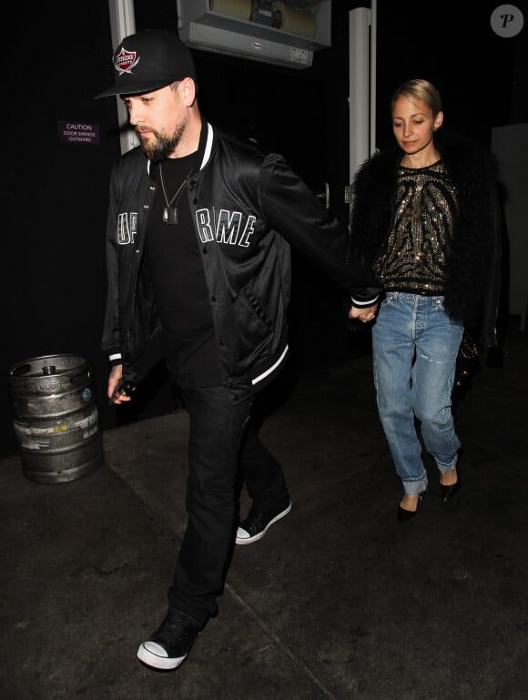 Nicole Richie et son mari Joel Madden quittent le club "The Nice Guy" à West Hollywood le 5 février 2016.