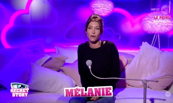 Mélanie au confessionnal - "Secret Story 10", le 22 septembre 2016 sur NT1.
