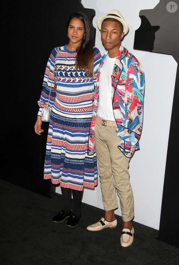 Pharrell Williams et sa femme Helen Lasichanh à la soirée Chanel en l'honneur du nouveau parfum N 5 L' EAU à Sunset Tower à Los Angeles, le 22 septembre 2016