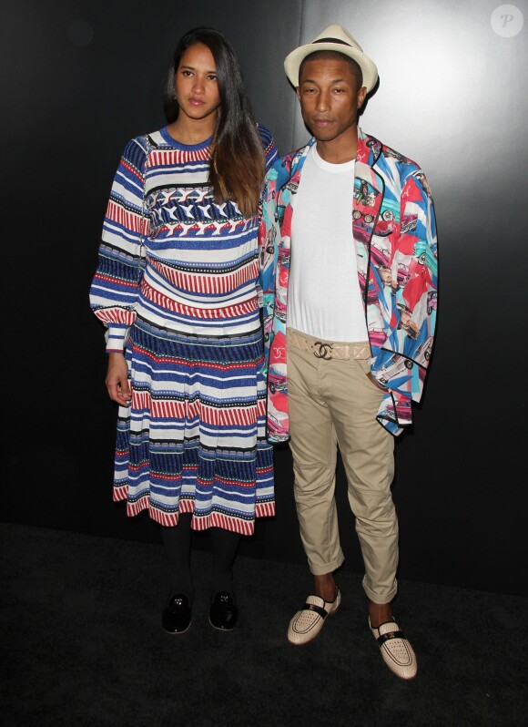 Pharrell Williams et sa femme Helen Lasichanh à la soirée Chanel en l'honneur du nouveau parfum N 5 L' EAU à Sunset Tower à Los Angeles, le 22 septembre 2016