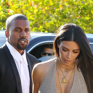 Kim Kardashian et Kanye West se rendant au mariage d'un ami à Simi Valley, en Californie, le 23 septembre 2016