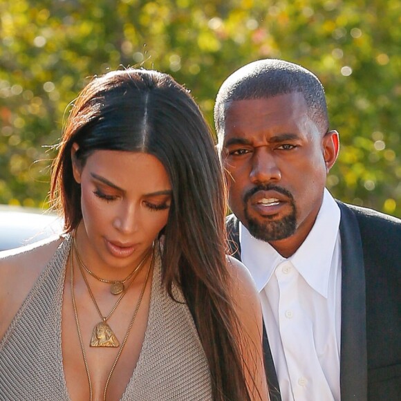 Kim Kardashian et Kanye West se rendant au mariage d'un ami à Simi Valley, en Californie, le 23 septembre 2016