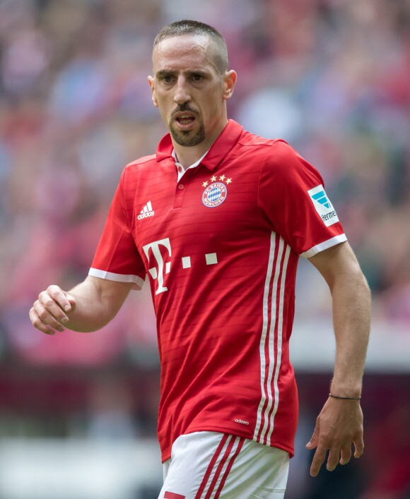 Franck Ribery en action durant le match entre le FC Bayern Munich et Hanover 96, à Munich le 14 mai 2016