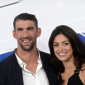 Michael Phelps et sa fiancée Nicole Johnson à la soirée des MTV Video Music Awards 2016 à Madison Square Garden à New York City, le 28 août 2016