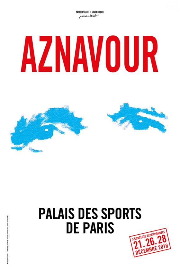 Charles Aznavour au Palais des Sports de Paris les 21, 26 et 28 décembre 2016.