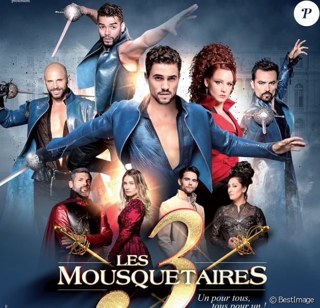 Affiche ''Les 3 Mousquetaires", spectacle qui démarrera le 29 septembre prochain au Palais des sports de Paris.