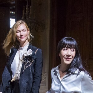 Karlie Kloss et la styliste Bouchra Jarrar - Défilé Lanvin (collection prêt-à-porter printemps-été 2017) à l'Hôtel de Ville. Paris, le 28 septembre 2016 © Olivier Borde / Bestimage