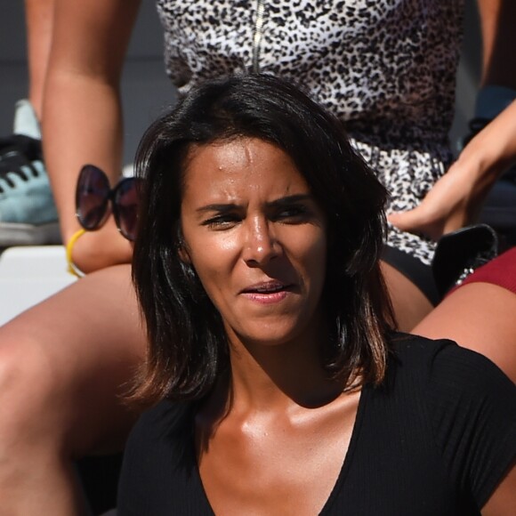 Shy'm soutient son compagnon Benoît Paire à l'US Open de New-York le 29 août 2016.