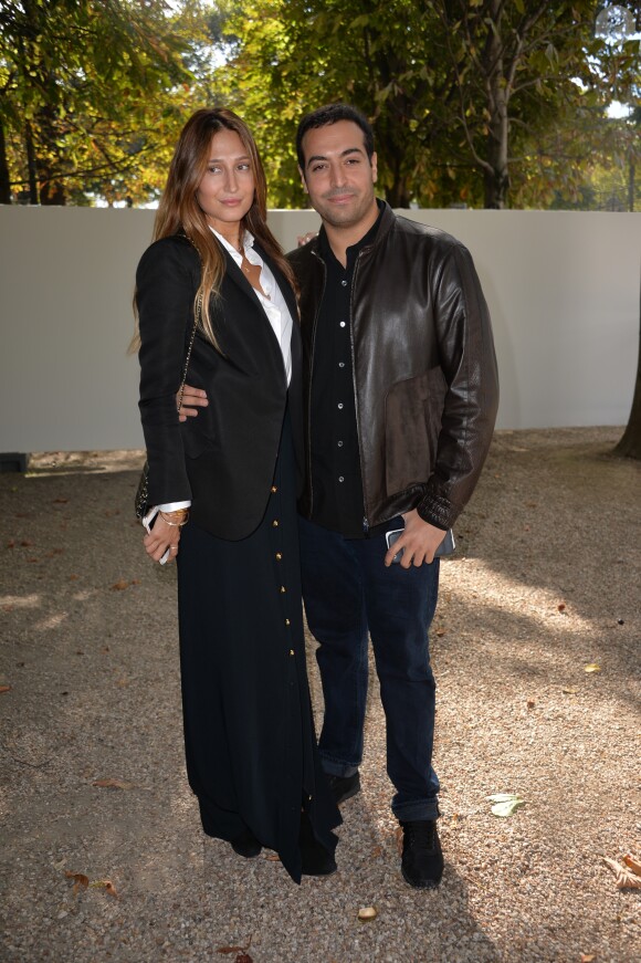 Siran Manoukian et Mohammed Al Turki arrivant au défilé de mode "Elie Saab", collection prêt-à-porter Printemps-Eté 2017 à Paris, le 1er octobre 2016