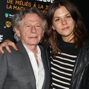 Roman Polanski, parrain de l'exposition, avec sa fille Morgane lors du vernissage de l'exposition 'De Meliès à la 3D, La Machine Cinéma' à la Cinémathèque Française de Paris, France, le 3 octobre 2016. © Denis Guignebourg/Bestimage