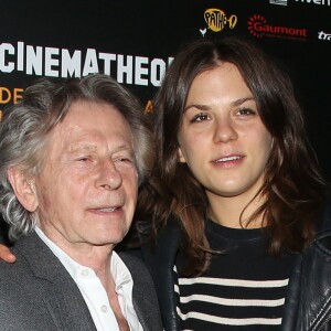 Roman Polanski, parrain de l'exposition, avec sa fille Morgane lors du vernissage de l'exposition 'De Meliès à la 3D, La Machine Cinéma' à la Cinémathèque Française de Paris, France, le 3 octobre 2016. © Denis Guignebourg/Bestimage