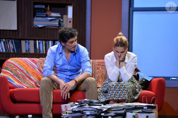 Pascal Elbé et Barbara Schulz lors du filage de la pièce "L'Éveil du chameau" au Théâtre de l'Atelier à Paris, le 30 septembre 2016. © Guirec Coadic/Bestimage