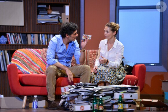 Pascal Elbé et Barbara Schulz lors du filage de la pièce "L'Éveil du chameau" au Théâtre de l'Atelier à Paris, le 30 septembre 2016. © Guirec Coadic/Bestimage