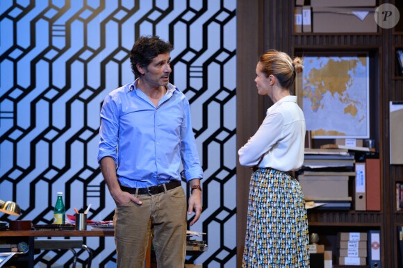 Pascal Elbé et Barbara Schulz lors du filage de la pièce "L'Éveil du chameau" au Théâtre de l'Atelier à Paris, le 30 septembre 2016. © Guirec Coadic/Bestimage