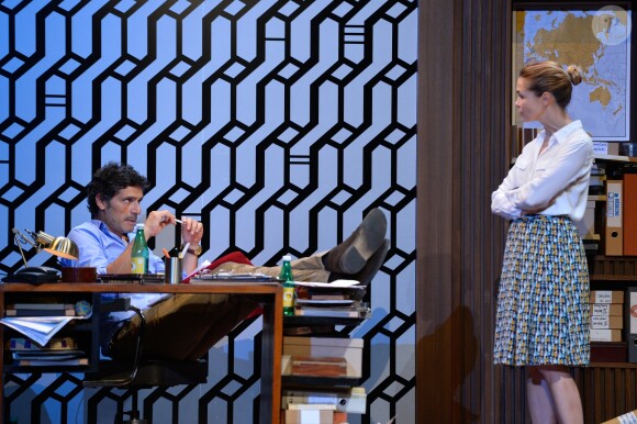 Pascal Elbé et Barbara Schulz lors du filage de la pièce "L'Éveil du chameau" au Théâtre de l'Atelier à Paris, le 30 septembre 2016. © Guirec Coadic/Bestimage