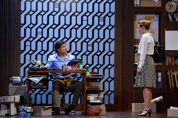 Pascal Elbé et Barbara Schulz lors du filage de la pièce "L'Éveil du chameau" au Théâtre de l'Atelier à Paris, le 30 septembre 2016. © Guirec Coadic/Bestimage