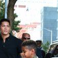 Lala Anthony et son fils Kiyan Carmelo Anthony - Kim Kardashian reçoit de la visite dans son appartement de New York City, New York, Etats-Unis, le 4 octobre 2016.