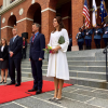 Le prince Frederik et la princesse Mary de Danemark posant à Boston avec le Gouverneur du Massachusetts le 28 septembre 2016 lors de leur mission économique aux Etats-Unis. © Instagram Kongehuset (Cour royale de Danemark)