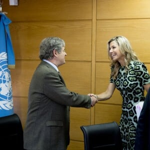 La reine Maxima des Pays-Bas participe à une réunion sur le développement à Buenos Aires le 11 octobre 2016. Elle est l'avocate spéciale auprès du secrétaire général des Nations Unies Ban Ki-moon pour la finance inclusive. 11/10/2016 - Buenos Aires